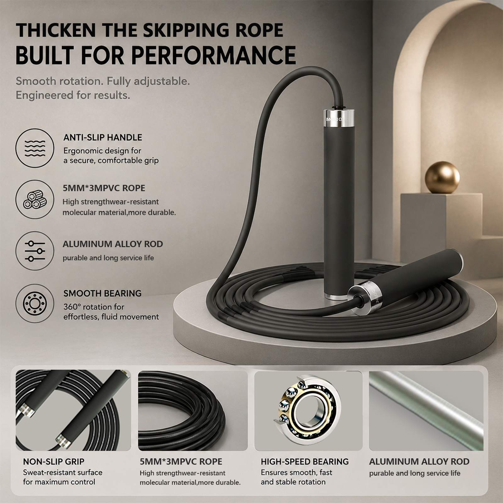 Skipping Rope Pvc - Boks Atlama İpi Spor Egzersizi Yetişkinler